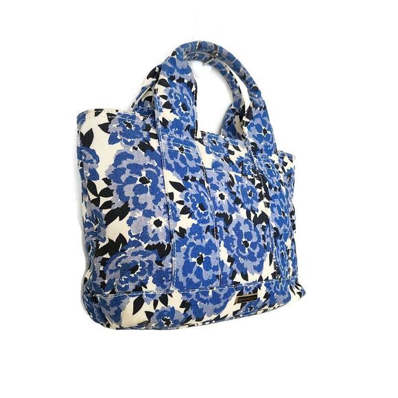 Tommy Hilfiger Women's Blue White Floral Canvas Tote - Picture 3 of 6